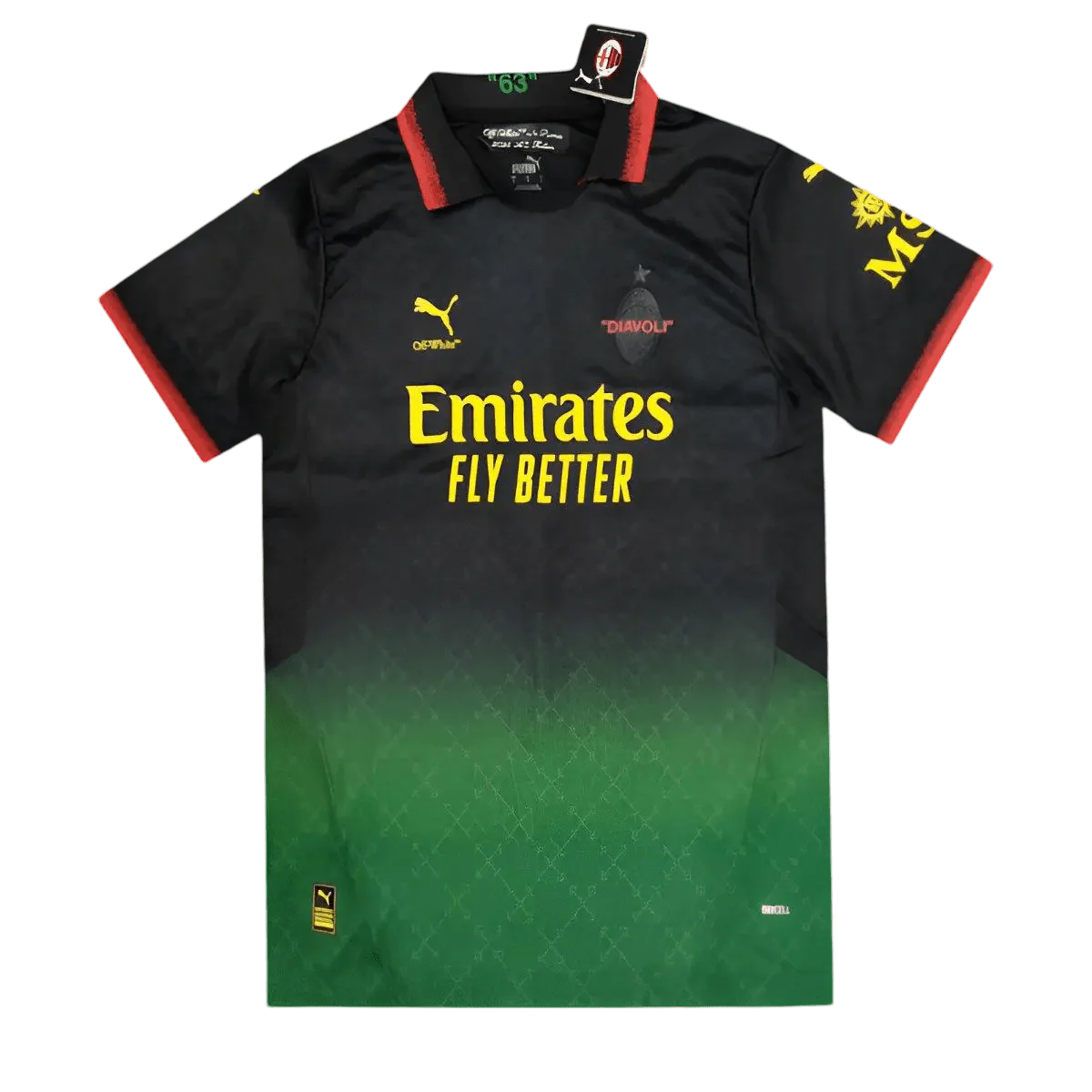 2024/2025 AC Milan x OFFWHITE Black Limited Edition Jersey - Fan version