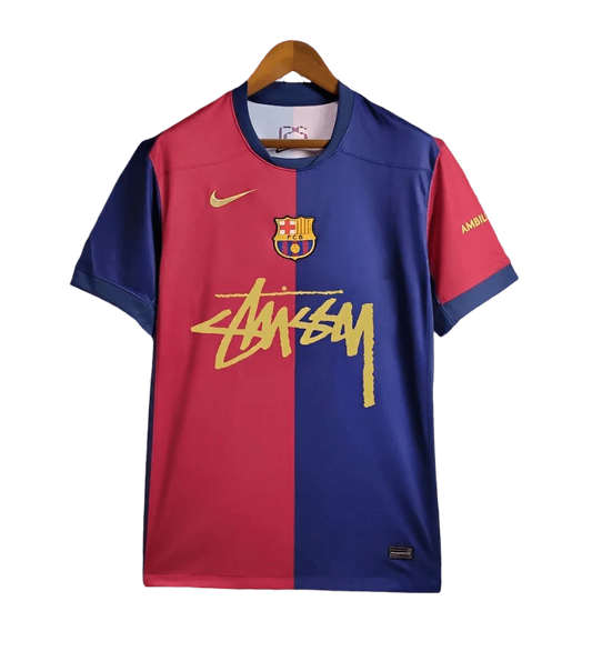 Barcelona x Stussy Soccer Jersey - 2024 Home Limited Edition Jersey - Fan Version